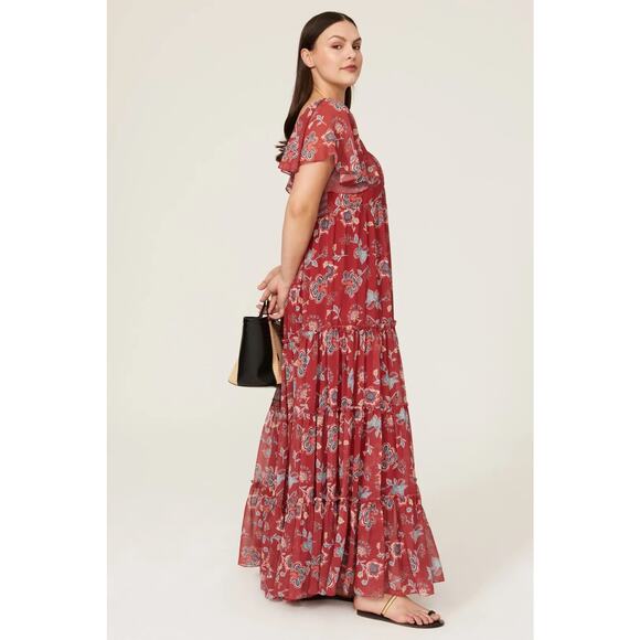 Sachin & Babi Red Floral Kara Maxi Dress Size 12 - Picture 1 of 14